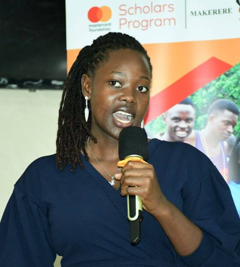 One of the Scholars, Sandra Mukoya, sharing her story during the mentors' forum.