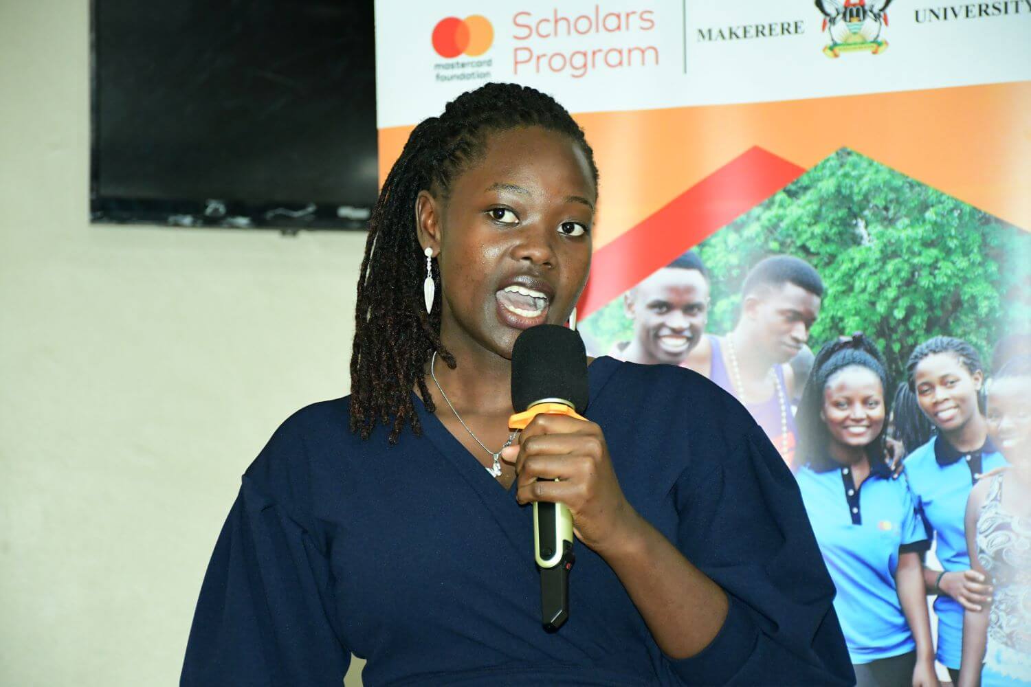 One of the Scholars, Sandra Mukoya, sharing her story during the mentors' forum.